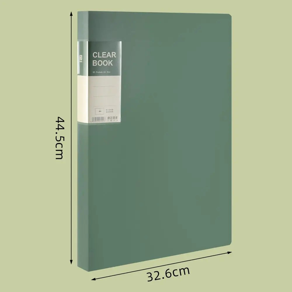 A3 Clear Book Folder 20/40/60 Pages – Portfolio & Documents Portfolio Folder HIP
