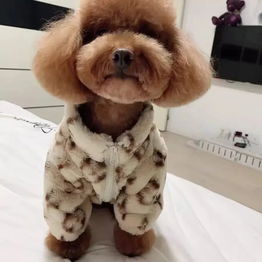 Autumn Winter Faux Fur Coat for Small & Medium Dogs & Cats Pet Winter Coat HIP