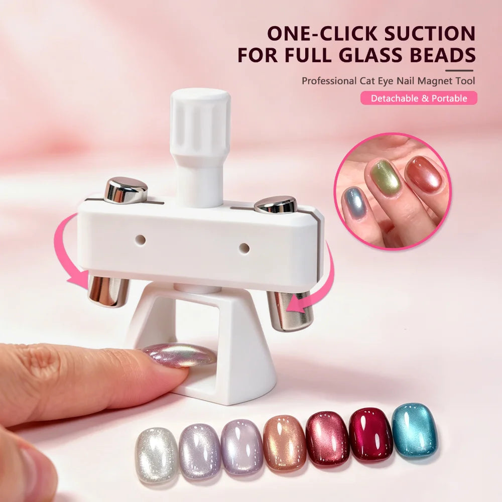 Rotatable Glass Bead Gyroscope Cat Eye Magnet Strong Quick Absorb 3D Magnetic Nail Art Cat Eye Effect Nail Supplies Nail Polish HIP