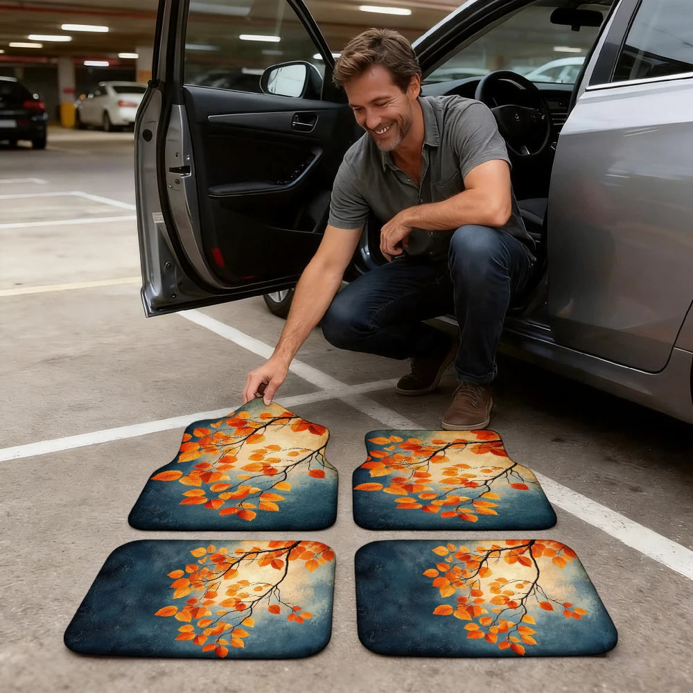4-Piece Halloween Print Car Floor Mats – Universal SUV Fit Car Floor Mats HIP