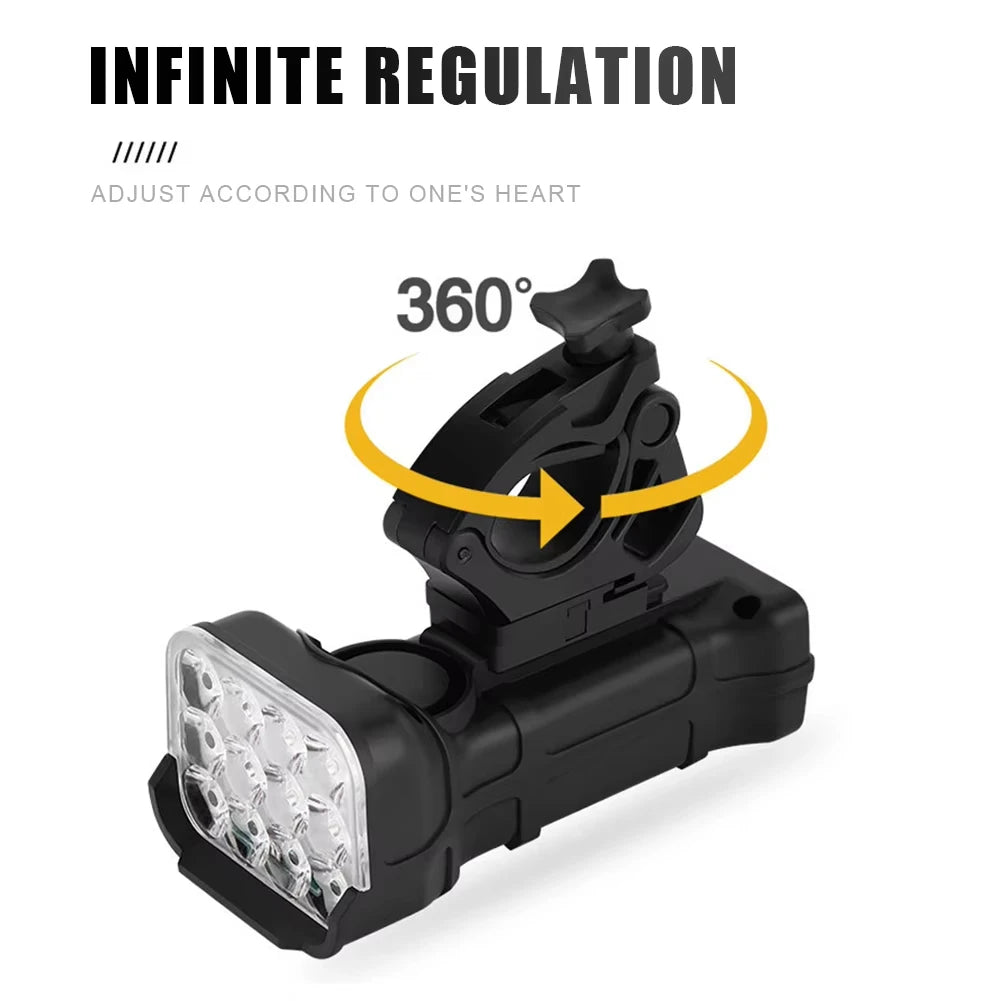 LED Bike Light 500LM 1800mAh with Horn & 360° Rotation Bicycle Headlight HIP