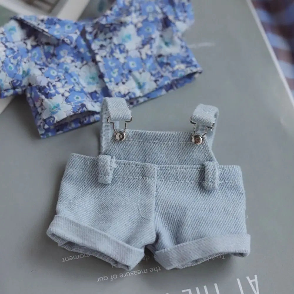 Mini Doll T-Shirt & Overalls Set – Fits 20cm Cotton Dolls Doll Clothing Set HIP 1