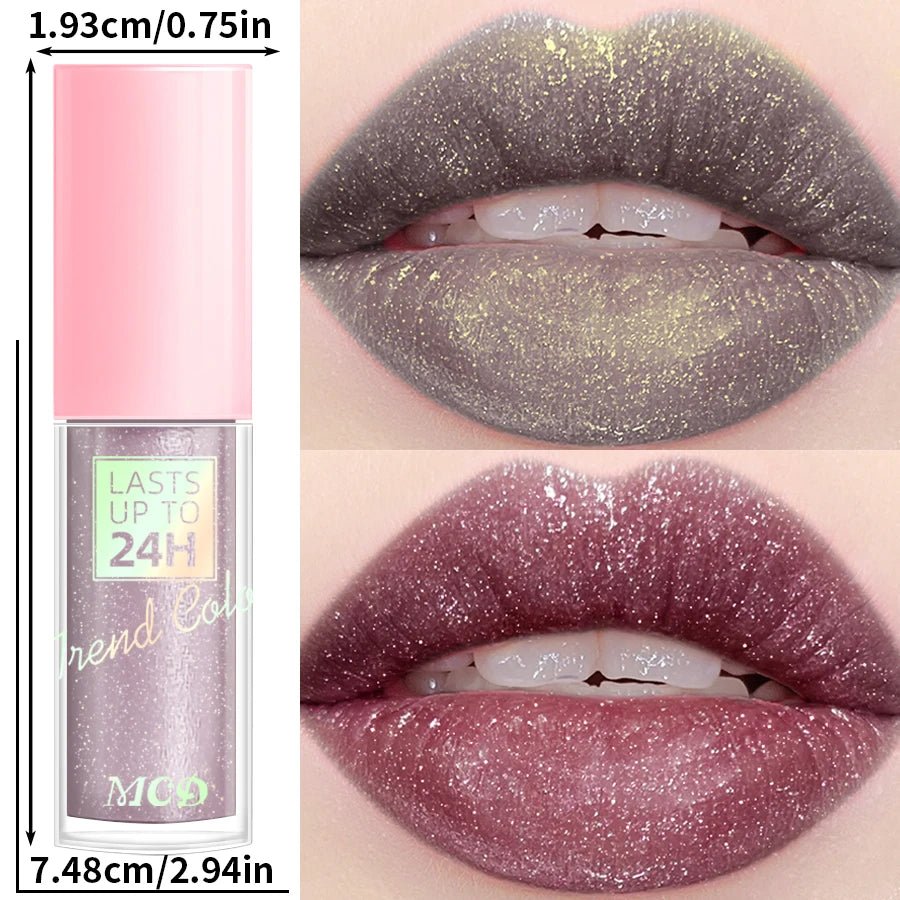 18 Colors Glitter 1pcs Lip Glaze Long Lasting Lip Gloss Waterproof Liquid Lipstick Makeup Lip Oil Lip Tint Moisturizing Lip Balm HIP