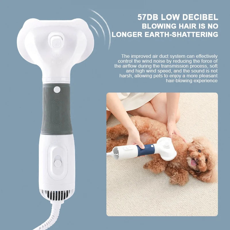 3-in-1 Pet Hair Dryer & Grooming Brush – Quiet Low Noise Pet Hair Dryer HIP