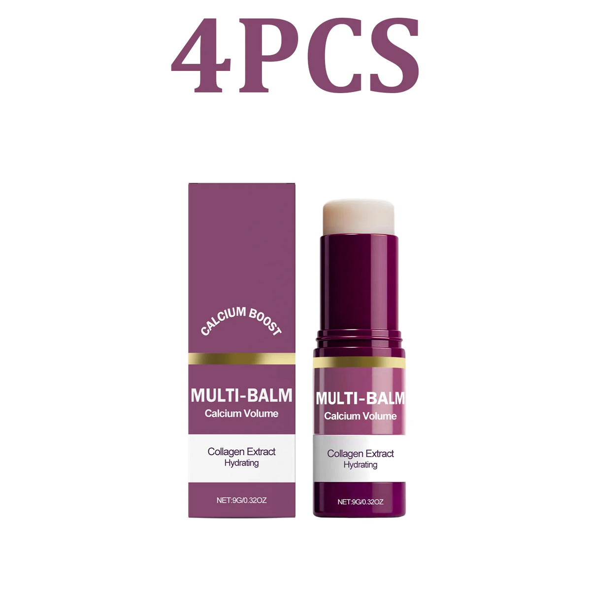 Calcium Collagen Hydrating Balm Stick – Face & Neck Cream Face Moisturizer Stick HIP 4PCS