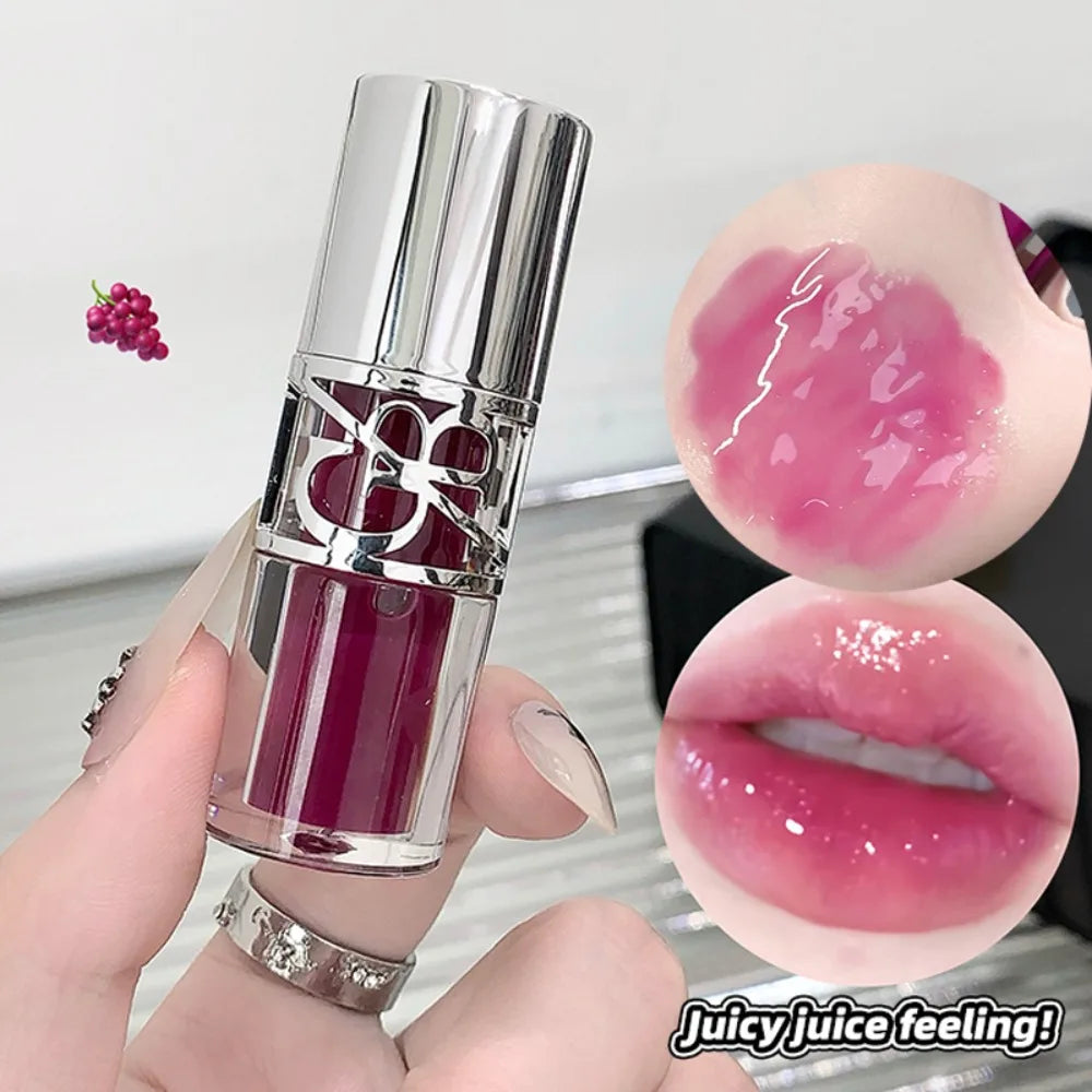 Clear Glass Gray Coffee Shine Lip Gloss Mirror Watery Moisturize Plumper Long Lasting Lip Tint Juicy Lip Oil Gloss Stain Makeup HIP