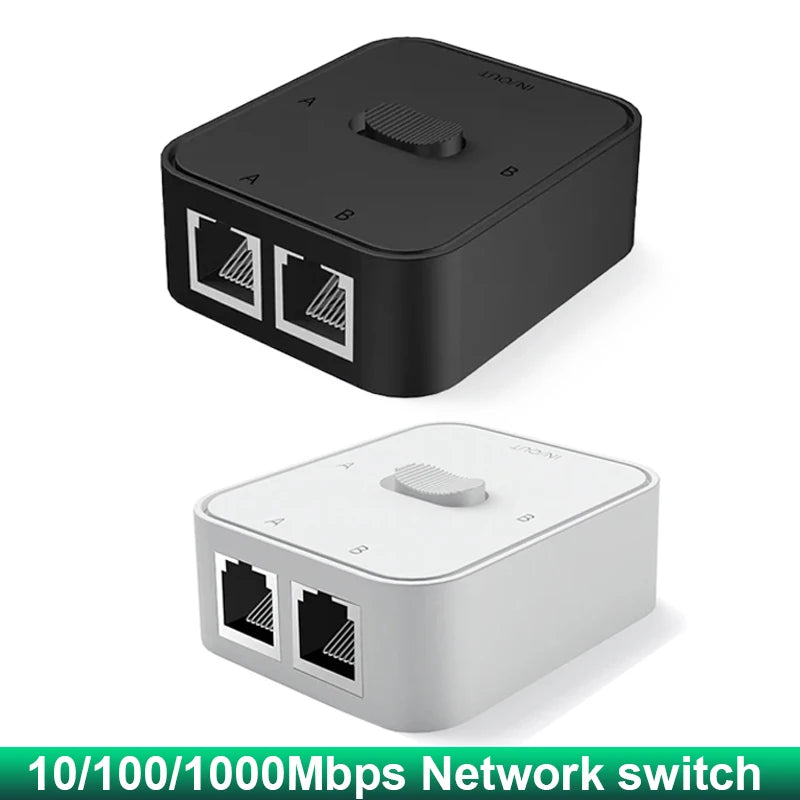 2-Port Gigabit Network Switch 1000Mbps RJ45 Splitter Adapter Network Switch HIP