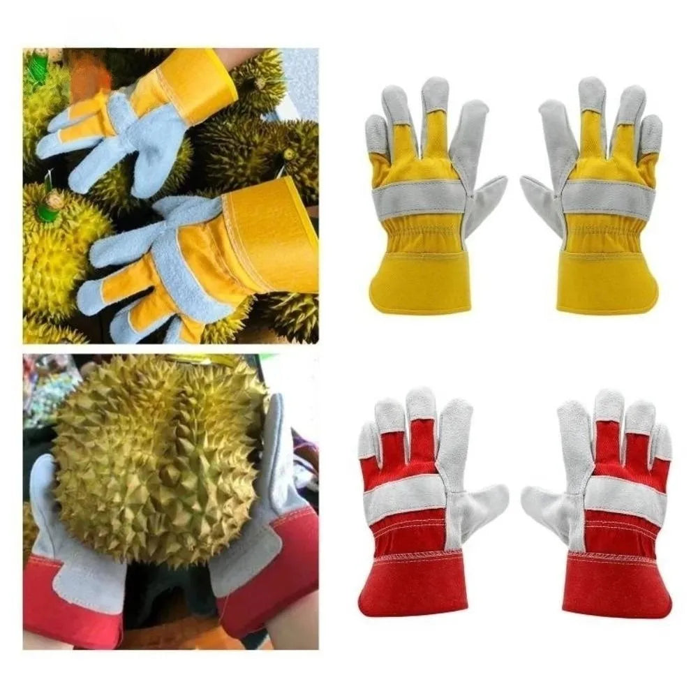 Cowhide Leather Gardening Gloves – Thorn-Proof & Heat Resistant Leather Work Gloves HIP