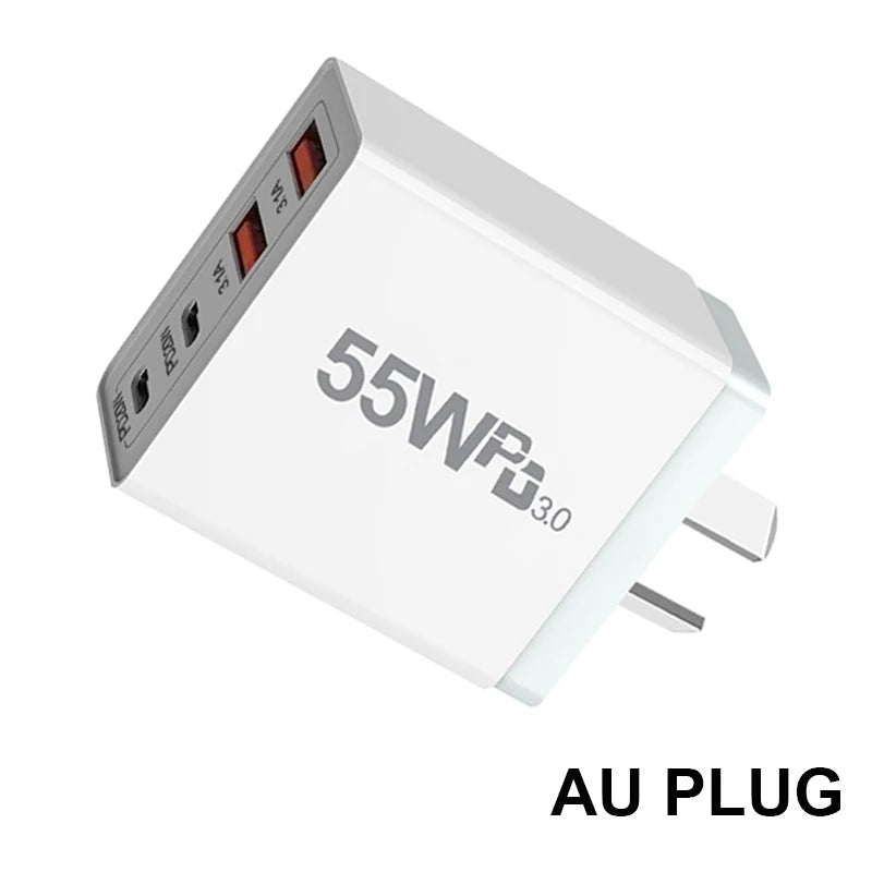 AU Plug 20W–65W USB-C Fast Charger – iPhone, Samsung, Xiaomi USB-C Wall Charger HIP