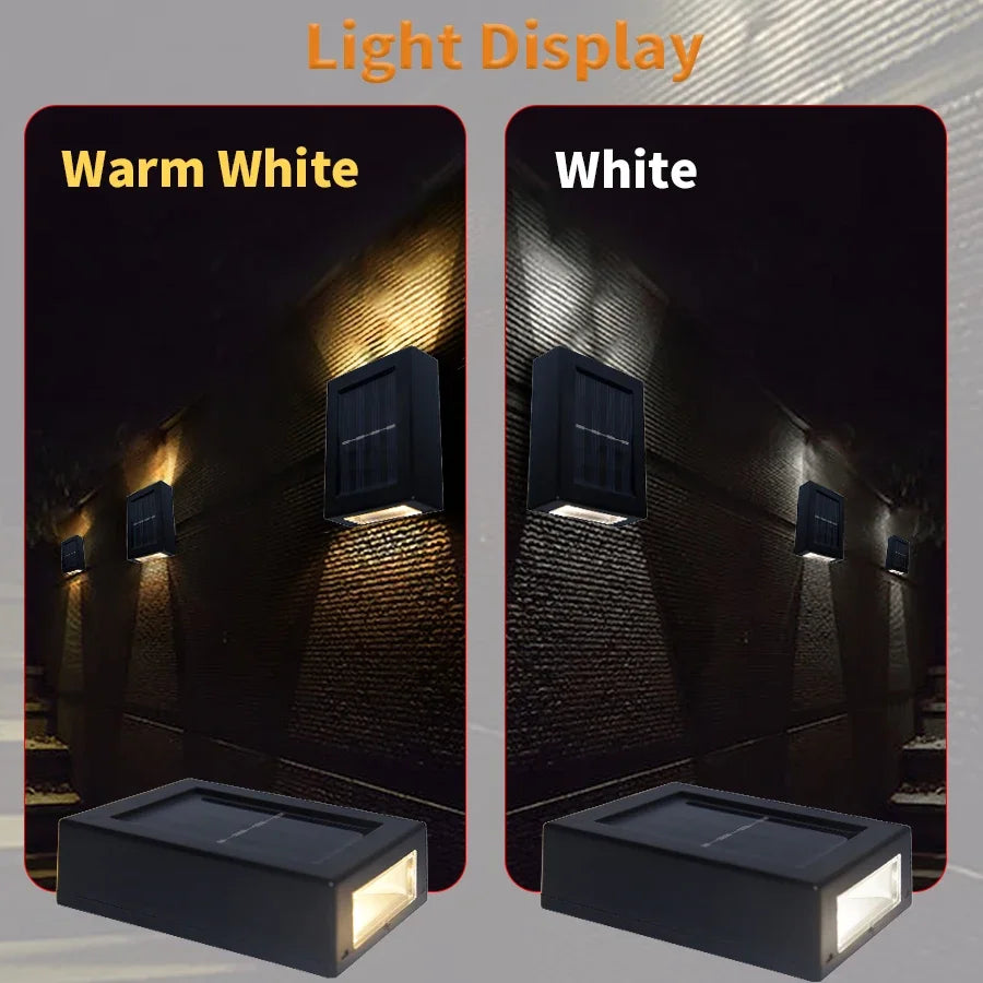 Outdoor Solar Wall Lamp Up and Down Wall Washer Light Waterproof Solar Lights For Garden Street Landscape Balcony Yard Decor HIP