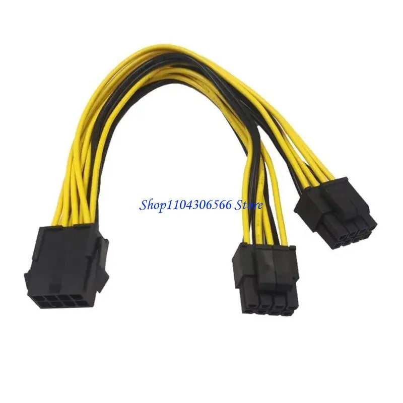 8-Pin CPU Power Extension Y Splitter Cable – 1 to 2 Male PC Power Cable HIP