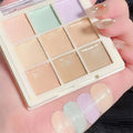 9-Color Flawless Concealer Palette - Waterproof, Sweatproof, Full Coverage - Corrects Spots, Acne, Dark Circles, Tear Grooves - HIP army green