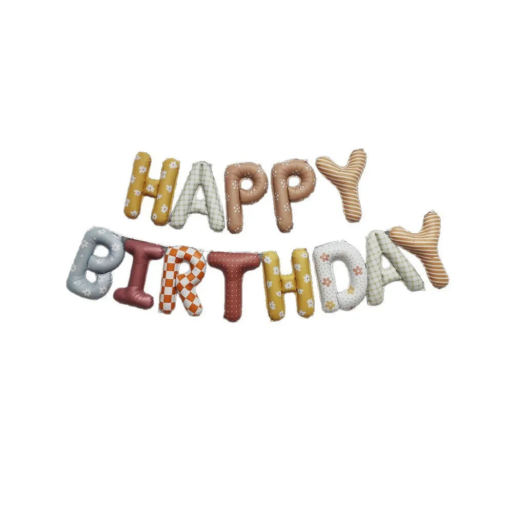16 Inch Birthday Wishes Foil Balloon Banner Reusable for Birthday Party Scenes Aluminum Foil Balloon Kit Decorative Items HIP Set 16INCH
