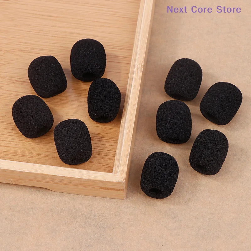 10-Pack Black Sponge Mic Covers for Helmet Bluetooth Intercoms Microphone Sponge Cover HIP