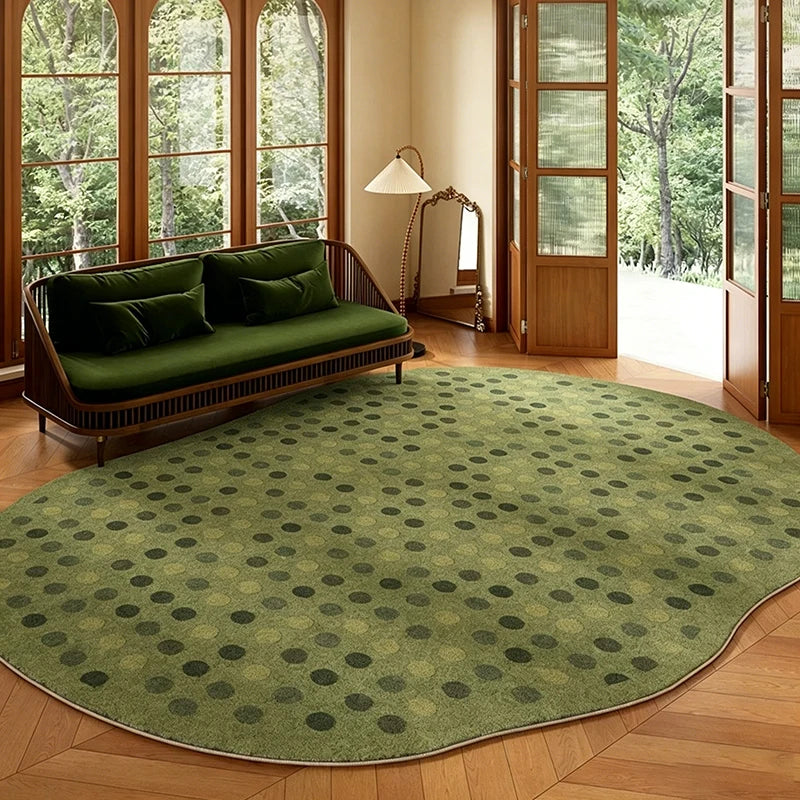 Soft Faux Cashmere Large Area Rug – Green Geometric Carpet Area Rug HIP