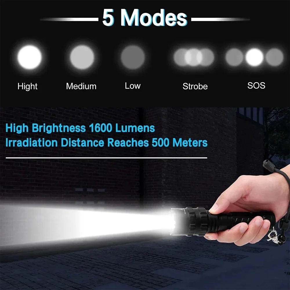 ESMARTER L2 LED Tactical Flashlight – 1000 Lm, USB Rechargeable Tactical LED Flashlight HIP