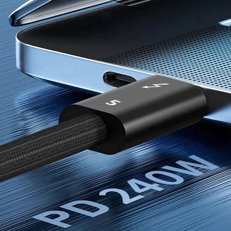 Thunderbolt 5 USB-C Cable 240W 80Gbps 16K Fast Charging Thunderbolt 5 Cable HIP