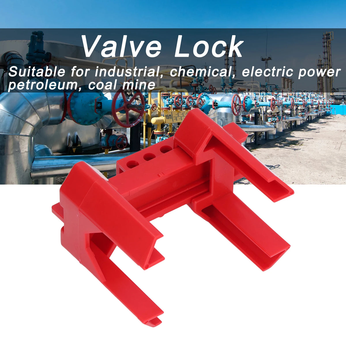 Ball Valve Lockout Device Industrial Adjustable Safety Lock for DN8-DN50 Pipe Diameter ASBV-01 Ball Valve Lock Safety Valve Lock HIP Default Title