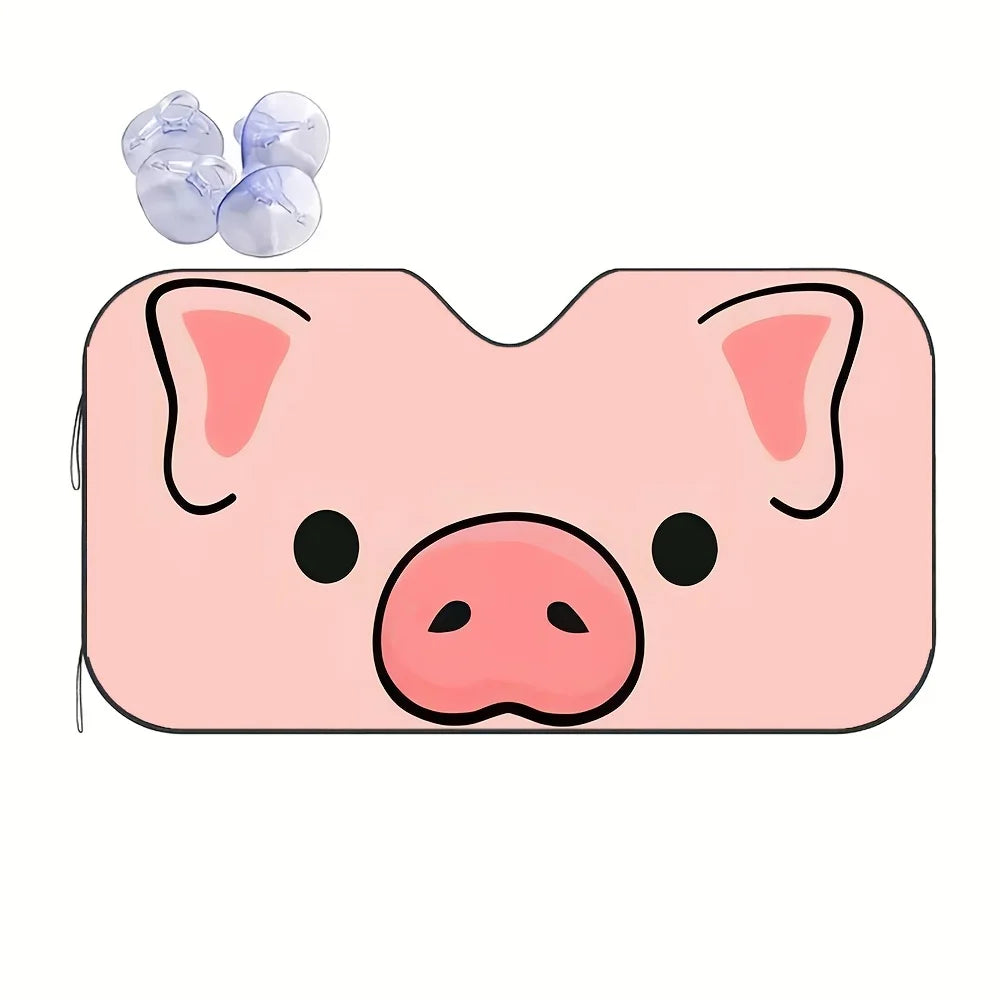 Cartoon Piggy Folding Car Windshield Sun Visor – Summer Car Sun Visor HIP M
