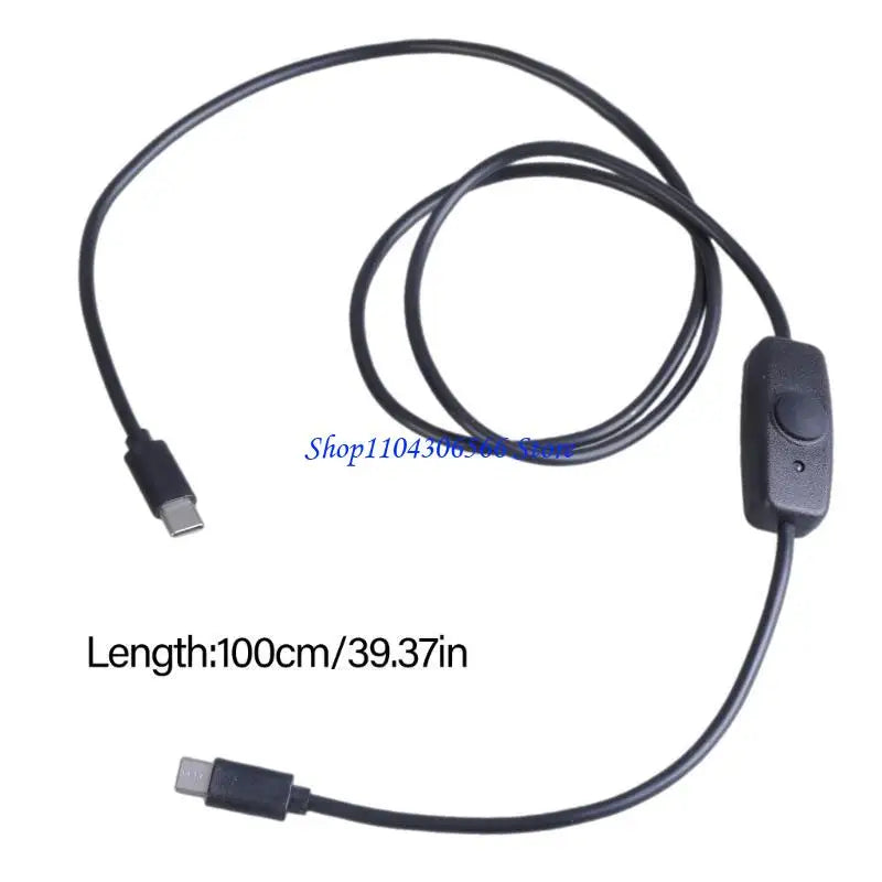 USB-C Cable with On/Off Switch & LED – 1m, 480Mbps USB-C Switch Cable HIP
