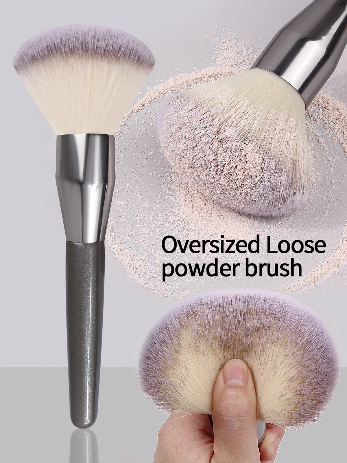 RUZOFO Fluffy Powder & Blush Makeup Brush – Super Soft Powder Makeup Brush HIP C709-Gray-1pc