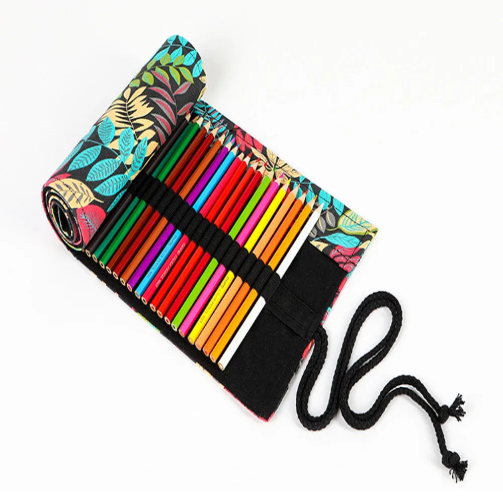 Roll-Up Canvas Pencil Case – 12 to 72 Slot Organizer Roll-Up Pencil Case HIP
