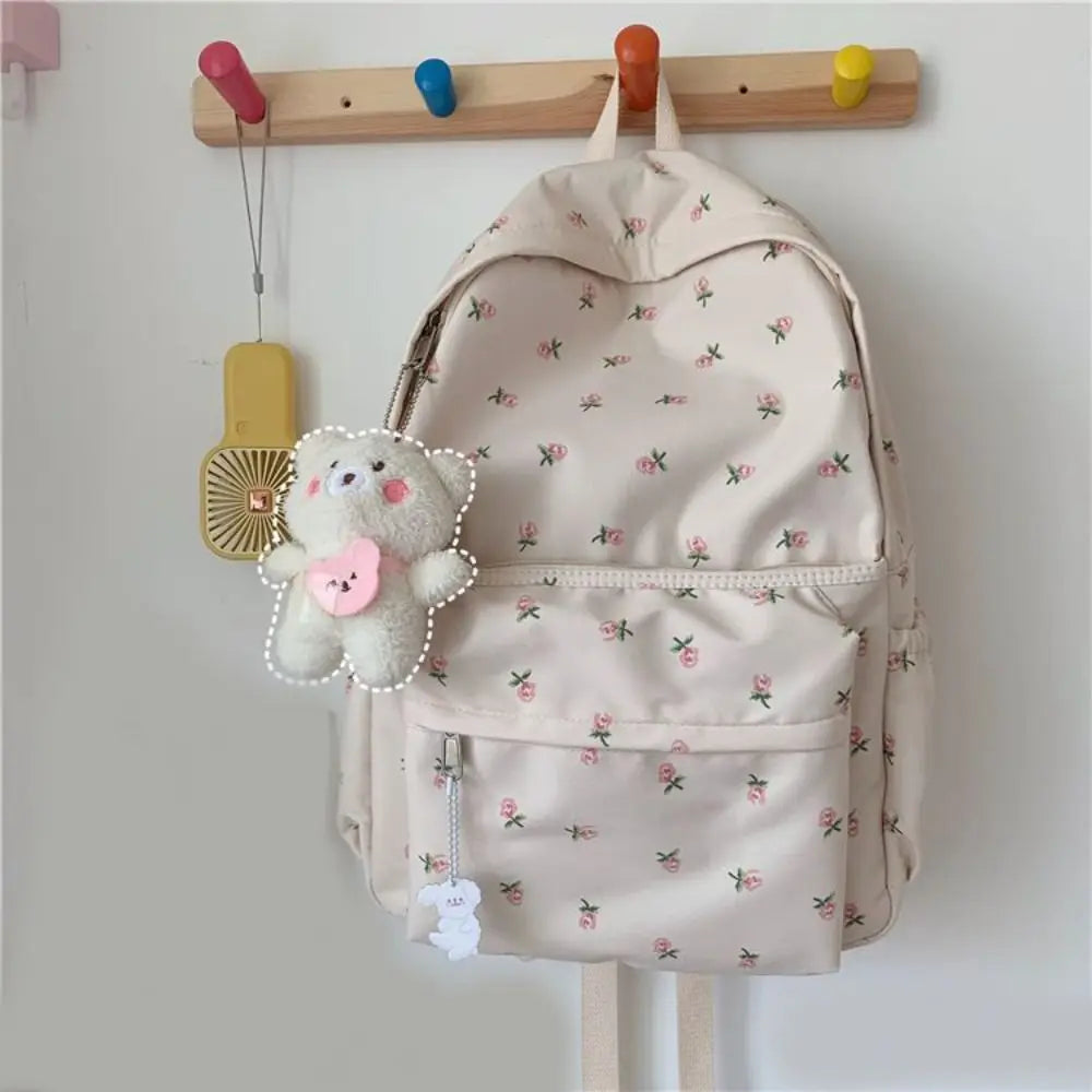 Floral Canvas Backpack – Large Capacity School & Travel Bag Canvas Backpack HIP