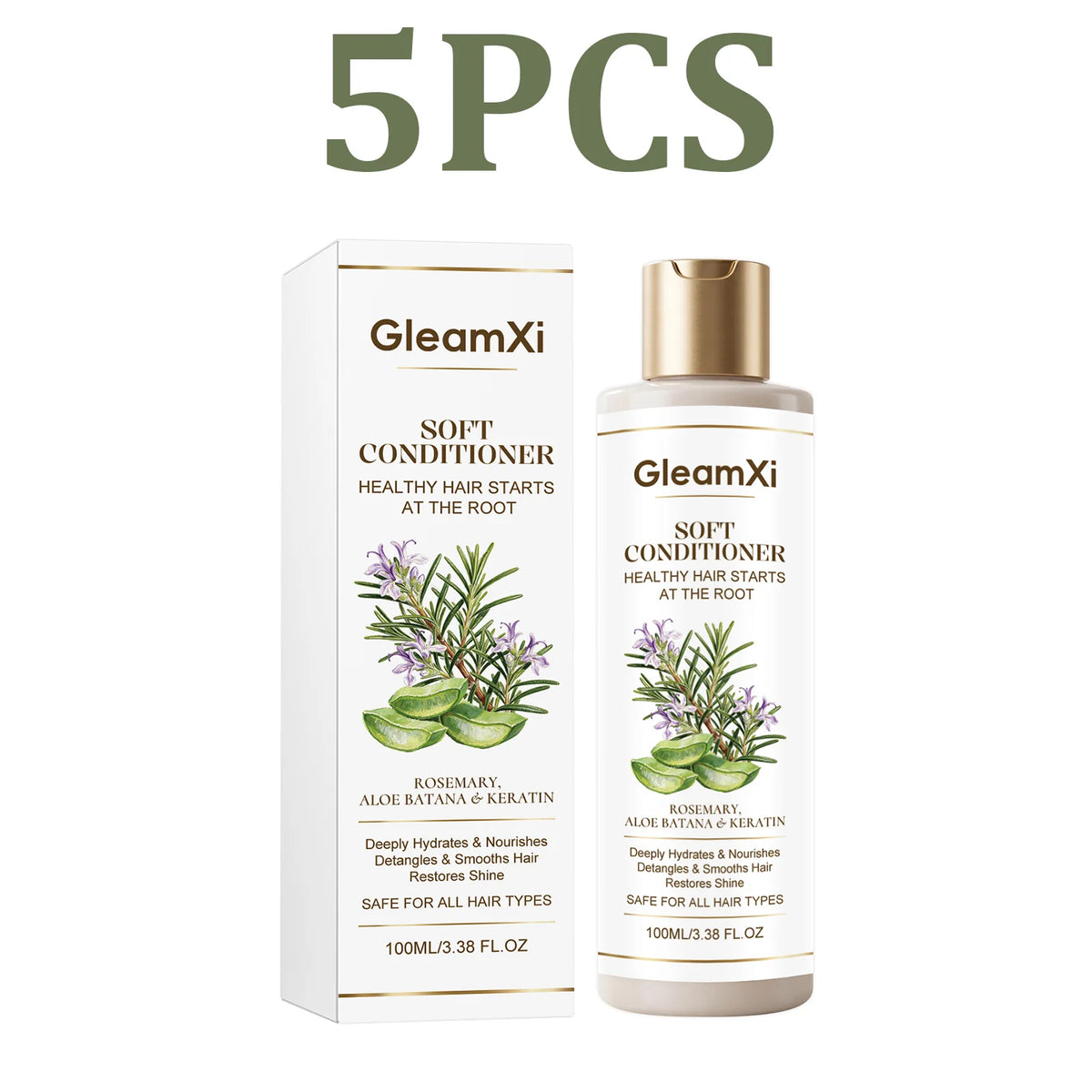 Rosemary Hair Conditioner – Frizz Control, Vitamin E & Shine Hair Conditioner HIP 5PCS