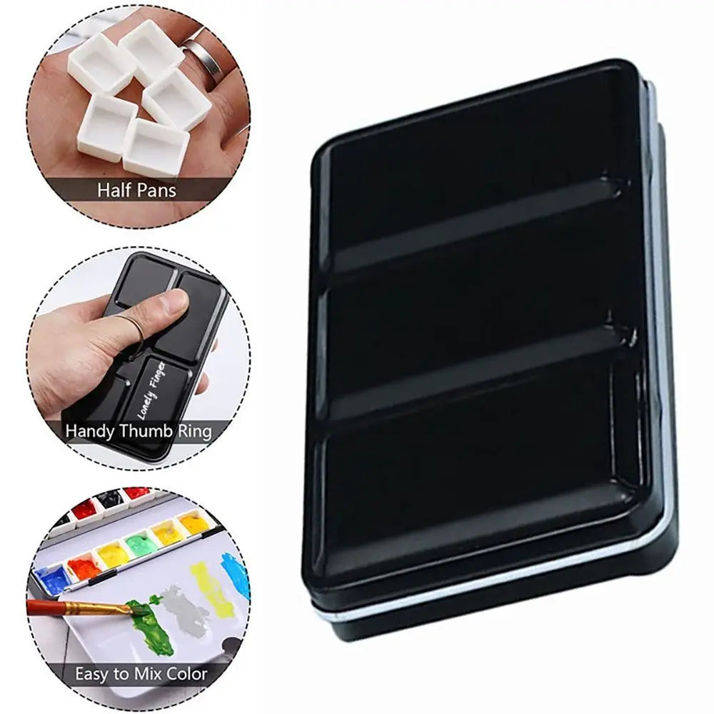 Flip Cover Paint Palette – 12/24/48 Grid Watercolor Storage Paint Palette HIP