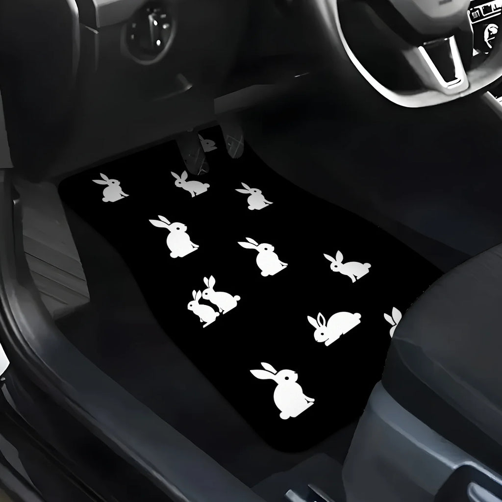 4-Piece Rabbit Print Car Floor Mats – Universal Fit | HIP Car Floor Mats HIP