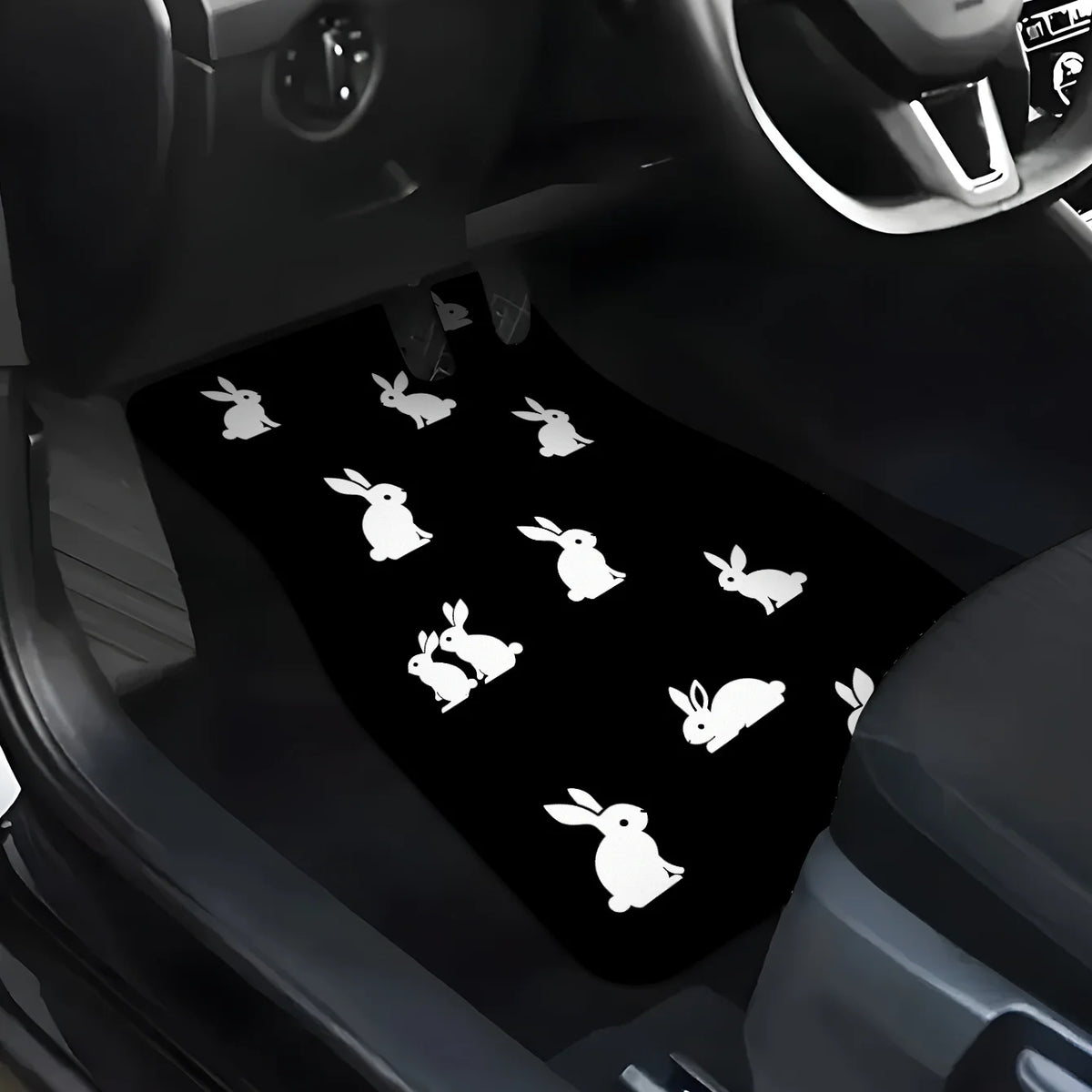 4-Piece Rabbit Print Car Floor Mats – Universal Fit | HIP Car Floor Mats HIP
