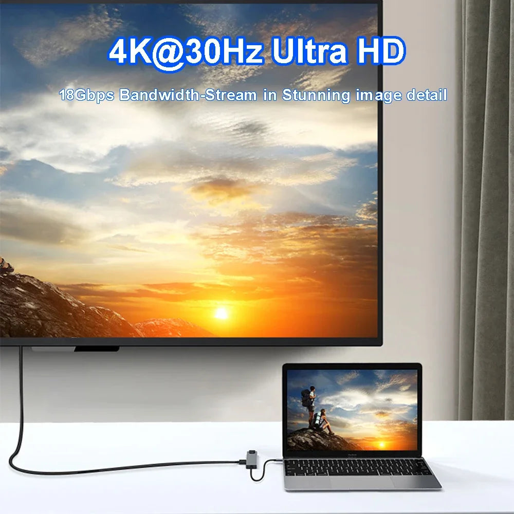 KEBIDUMEI 8-in-1 USB-C Hub – 4K HDMI, RJ45 & PD 100W USB-C Docking Station HIP