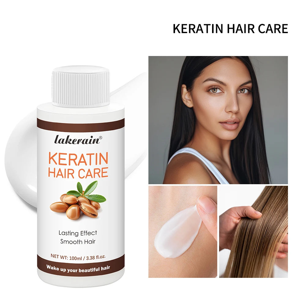 Keratin Hair Care Brazilian Straight Hair Long-Lasting Results Treatment Shiny Hair Keratin Repair 100Ml Anti-Frizz Straighter HIP