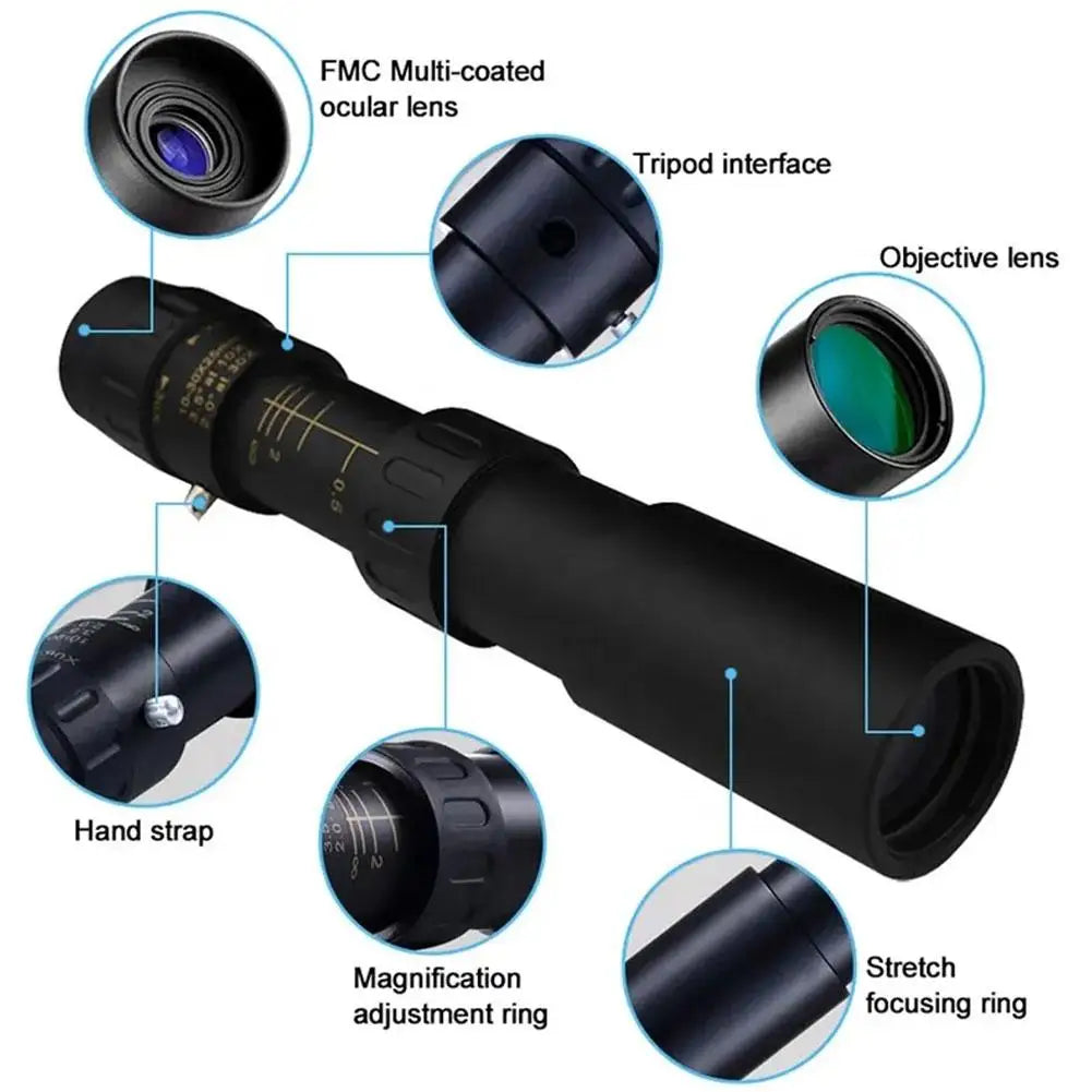 10-300X Zoom Military Metal HD Bak4 Powerful Binoculars Long Range Quality Portable Professional Telescope Monocular for Hunting HIP