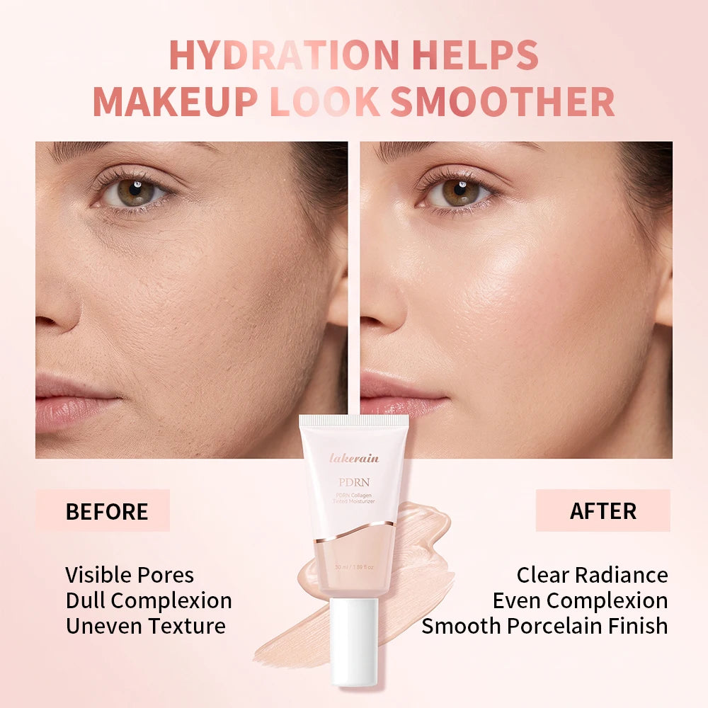 10 Colors PDRN Collagen Tinted Moisturizer Korean Glass Skin Makeup Base Glow Luminous Hydrating Primer Daily Even Tone Nourishi HIP
