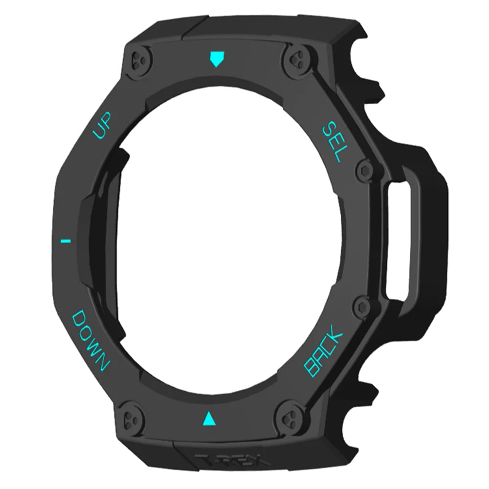 PC Bumper Case & Screen Protector for Amazfit T-Rex 3 Smartwatch Protective Case HIP Black Blue