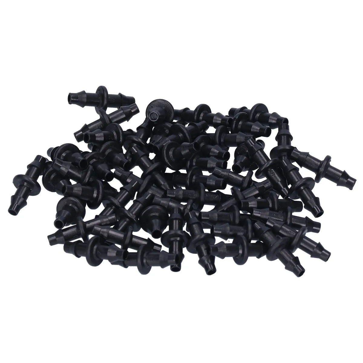 100pcs 4/7 2‑Way Connector Drip Irrigation Connector Fitting Garden Irrigation Accessories Barbed Connector Barbed Fitting HIP