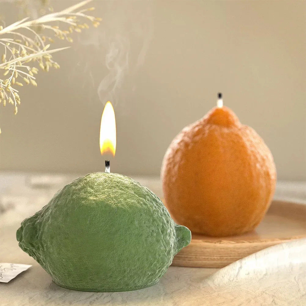 Creative Fruit Shape Resin Mold 3D Simulation Lemon Orange Fruit Silicone Mold DIY Home Ornament Aromatherapy Candle Making Mold HIP