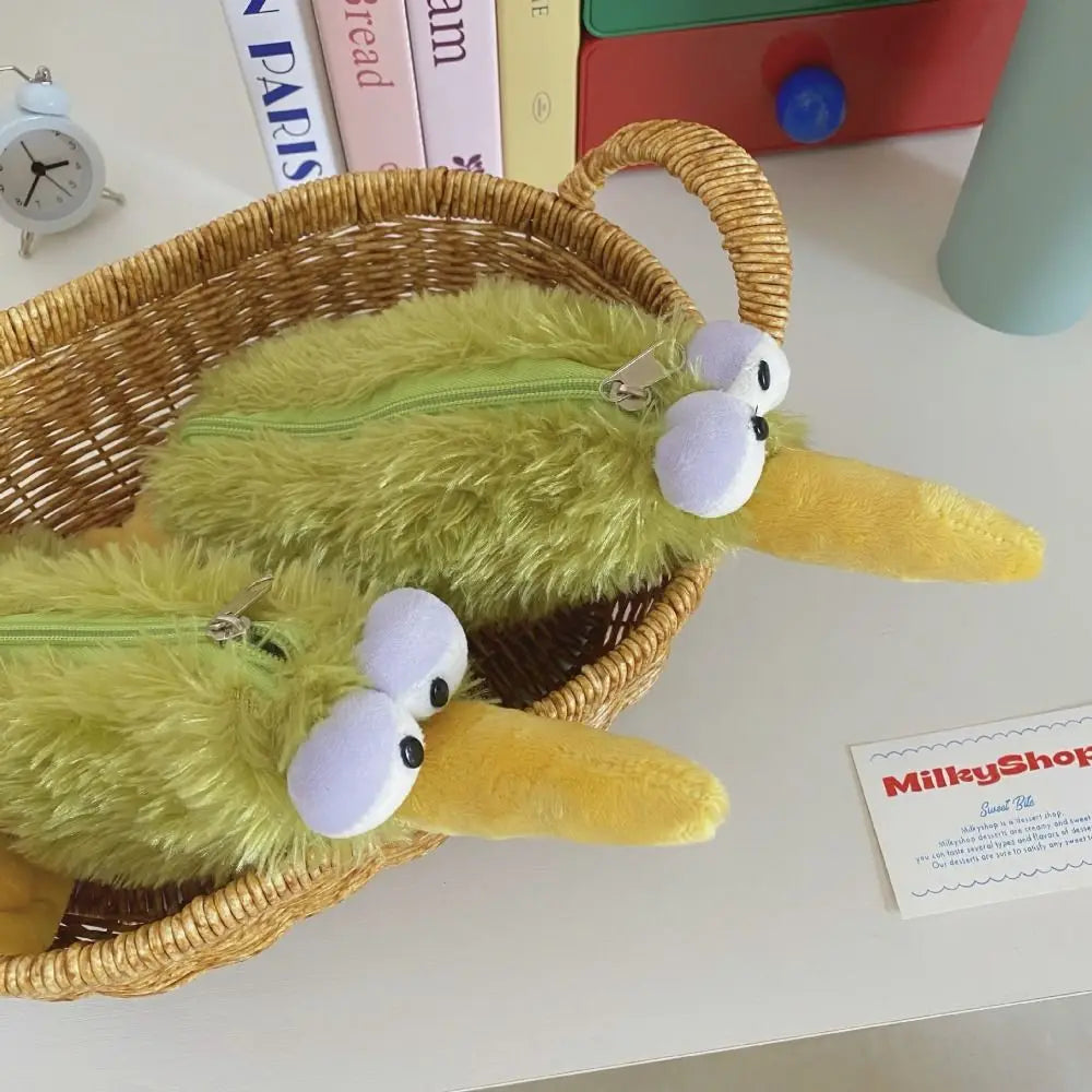 Kiwi Bird Plush Pencil Case – Large Capacity Pen Bag Plush Pencil Case HIP