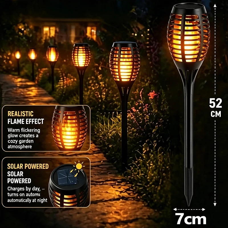 12 LED Solar Flickering Flame Pathway Lights – Waterproof Solar Pathway Lights HIP