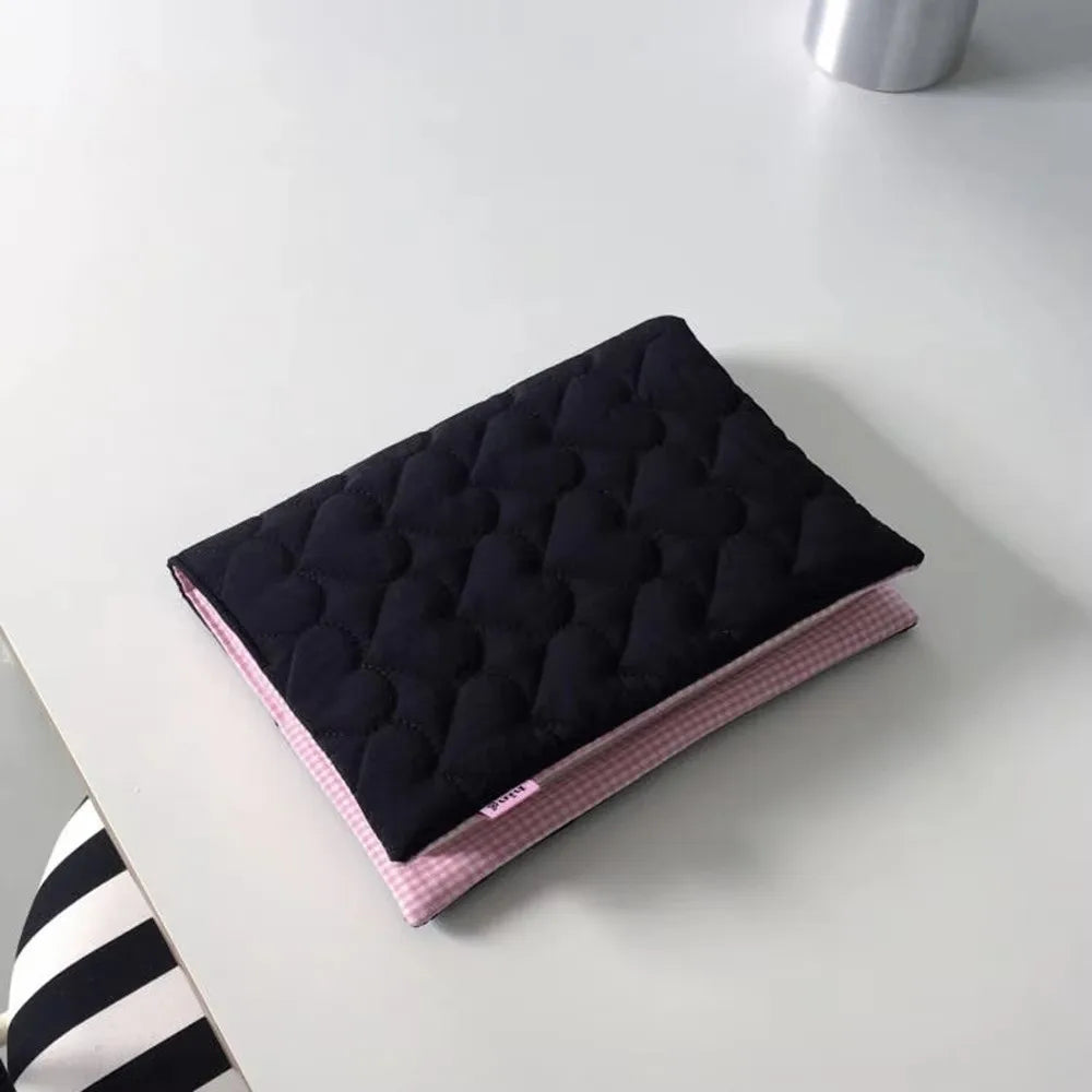 Quilted Cotton A5 Book Cover – Polka Dot Notebook Sleeve Notebook Book Cover HIP