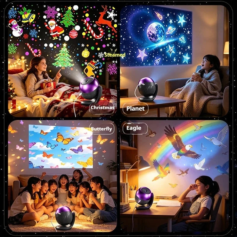 2026 Starry Ocean Galaxy Projector Night Light Auto Timer 24 Patterns 360° Rotatable Lamp with Sleep Sounds Kids Bedroom Decor G HIP