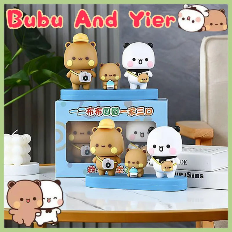 Panda Bubu & Dudu Family Model Toy – Desk Decor Gift Collectible Figure Set HIP