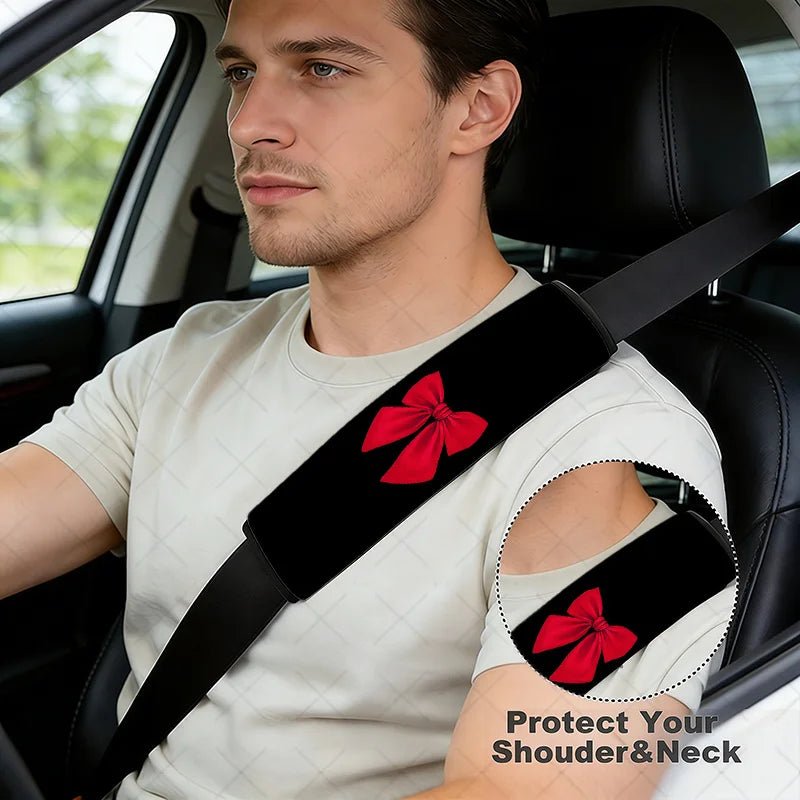 2-Pack Red Bow Car Seat Belt Covers – Cute Car Accessory Seat Belt Cover HIP