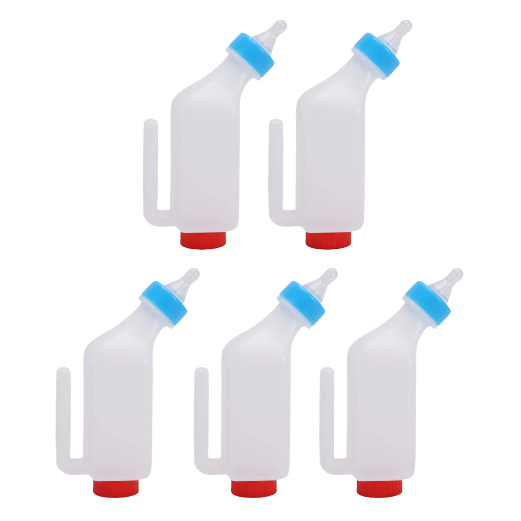 5pcs Lamb Feeding Bottle Thickened Goat Feeder Bottle with Pacifier Hanging Handle for Livestock 500ML Goat Feeding Bottle HIP As picture