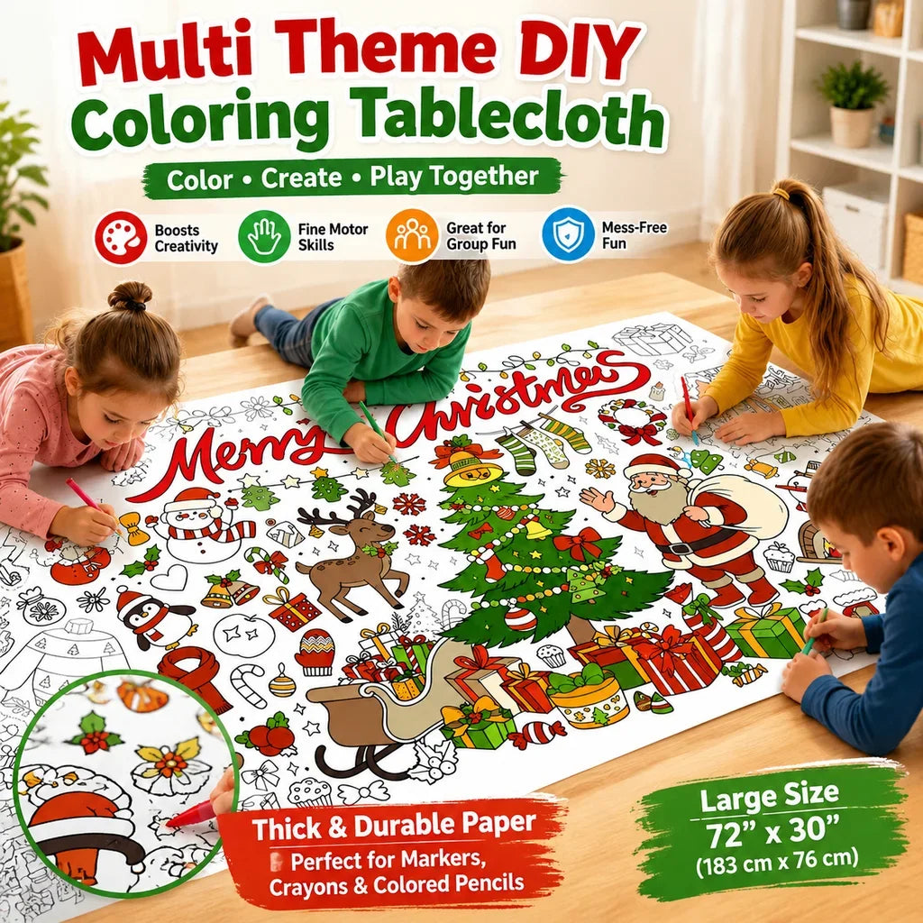 Halloween Christmas Thanksgiving Dinosaur Sports Large Drawing Mat Multi Theme DIY Coloring Tablecloth For Home & School HIP