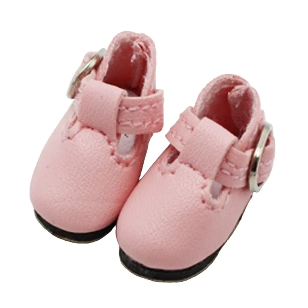 BJD Doll PU Leather Mini Princess Shoes 2.8cm – Multicolor Doll Accessories HIP Pink