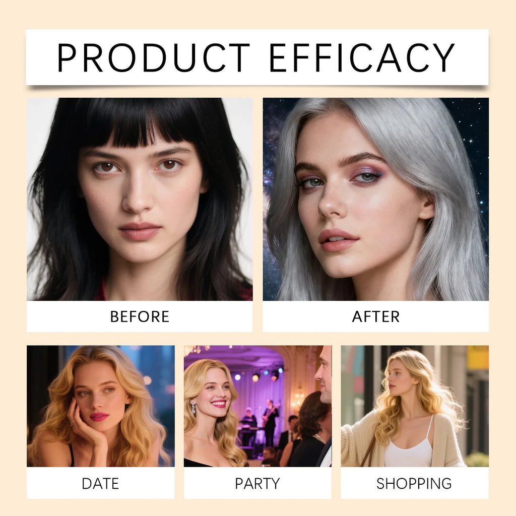 Temporary Silver Gray Hair Spray – Washable Color, Quick-Dry Temporary Hair Color Spray HIP