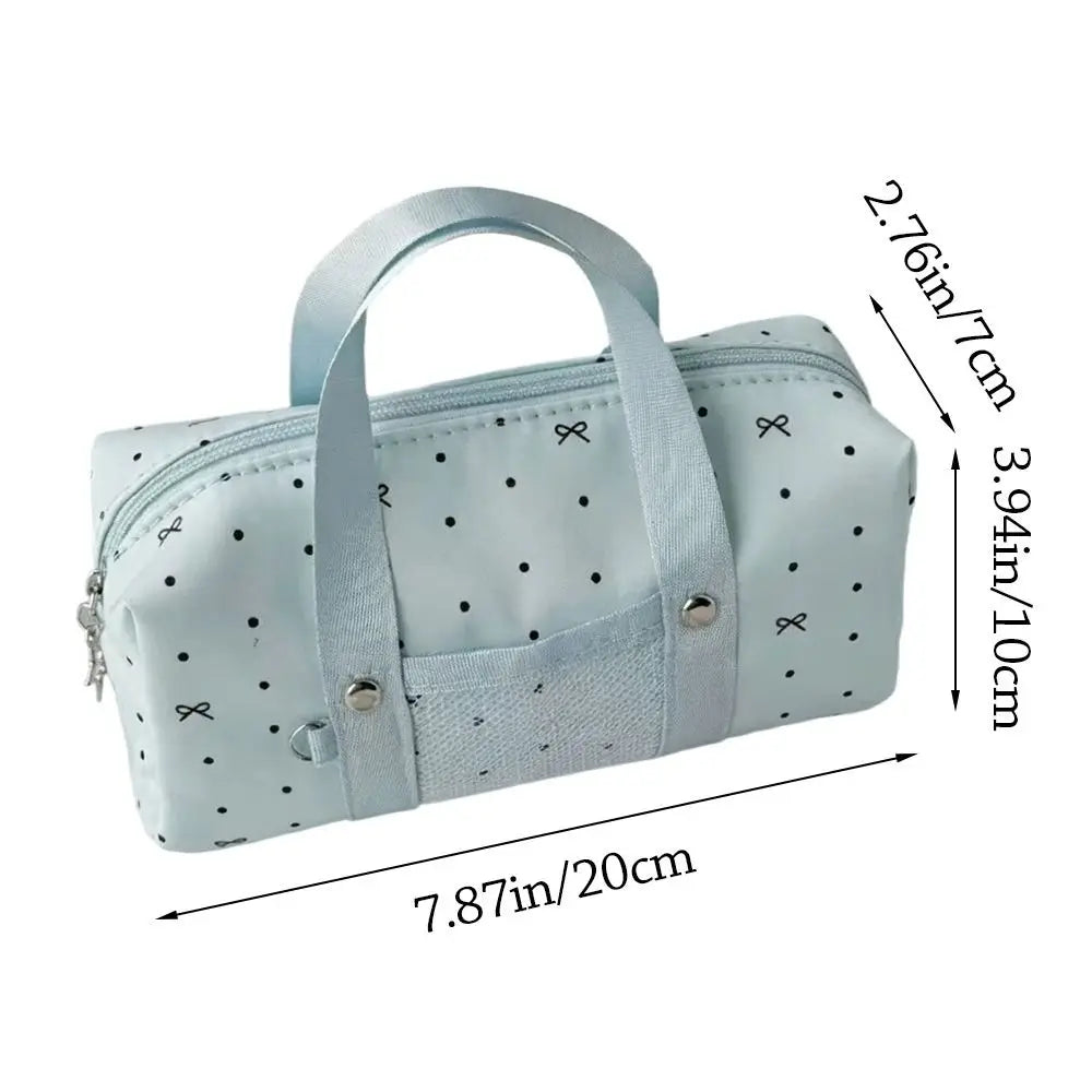 Polka Dot Bow Pencil Case – Large Capacity Stationery Pouch Pencil Case Pouch HIP