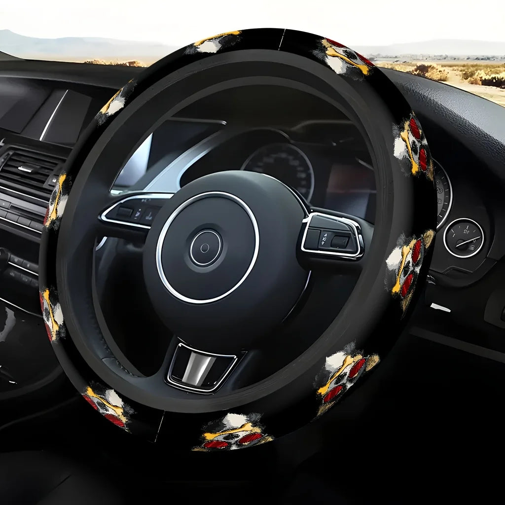 Cool Dog Print Steering Wheel Cover – Washable & Fun Steering Wheel Cover HIP 1